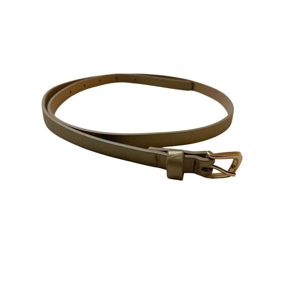 Jessica Howard Metallic Gold Skinny Waist Belt Size 12 Gold Tone Buckle